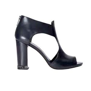 MICHAEL KORS Sabrina peep toe chain heel booties women’s size 8.5 8 1/2